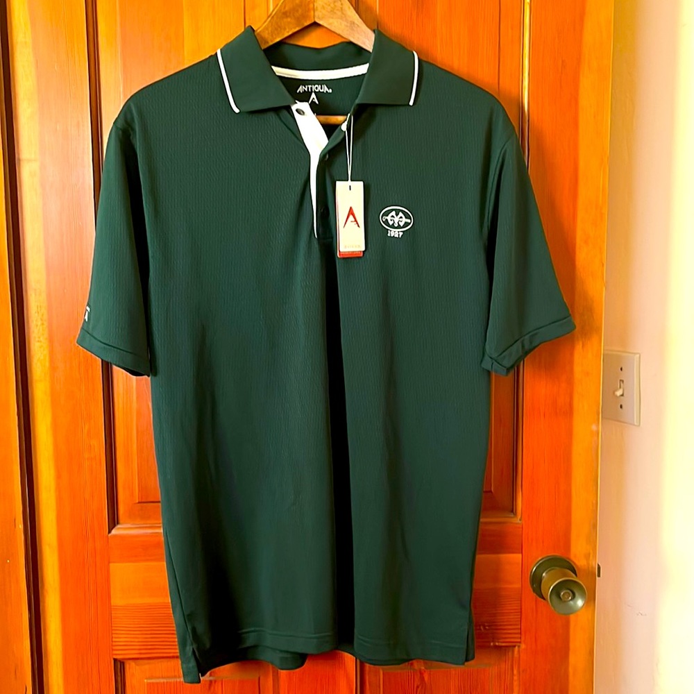 Mens Forest Green Golf Shirt by Antigua